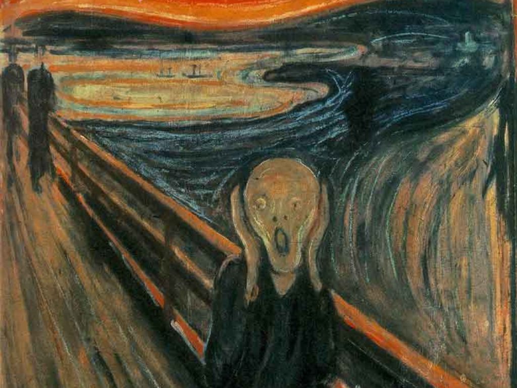 The Scream painted by artist Edvard Munch in 1893
