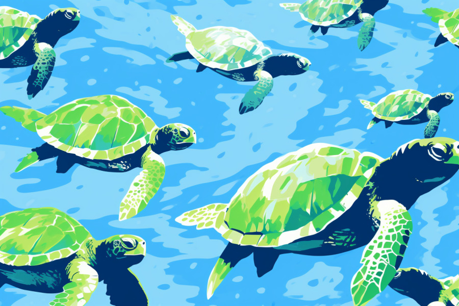 Global Green Turtle Population Rebounds Human Progress